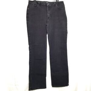 Lee Jeans Womens Black Straight Leg Mid Rise Relax Fit Straight Leg Sz 16(34x31)